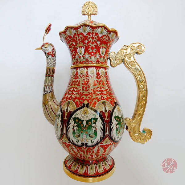 張同祿大師 景泰藍-孔雀壺 張同祿大師 景泰藍-孔雀壺